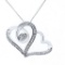 Sterling Silver Double Heart Shape Pendant & Chain 18