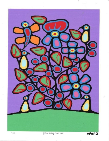 Christian Morriseau (1969) - All Of The Colors Collection - "Oji-Cree Healing Flower Tree"