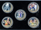 KOBE BRYANT - 1978-2020 Tribute Collection - 5 x 24kt Gold Foil Collector Medallions