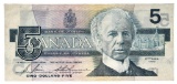 Bank of Canada 1986 $5 