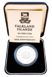1983 Falkland Islands Sterling Silver Commemorative Coin - 150th Anniversary (cased)