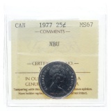 Canada 1977 25 Cents MS67 NBU ICCS
