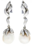 Estate - Vintage 14kt Gold Drop Culture Pearl Earr