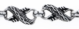 Stainless Steel Link Bracelet w/Dragon Head