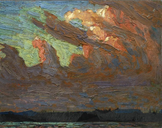 Tom Thomson (1877-1917) "Evening" 8x10 On ' Wood Panel ' Canadian Art Collection