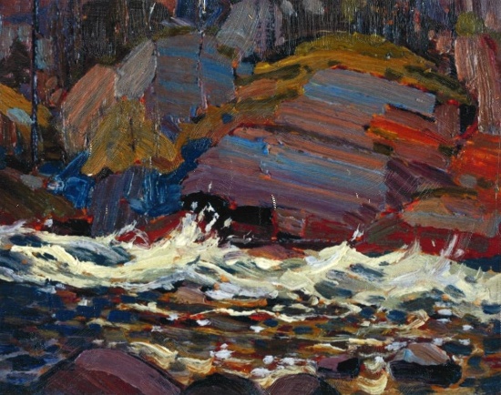Tom Thomson (1877-1917)"Swift Water" 8x10 On ' Wood Panel ' Canadian Art Collection