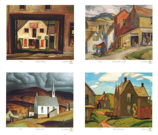 A.J. Casson 1898-1992 - Group of Seven Artist - Superior Country Art Folio of 4 Images 12x13",