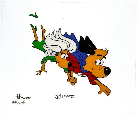 Original "Joe Harris" (Signed) Cartoon Cell reverse Hand Painted. Limited Edition, Golden Books