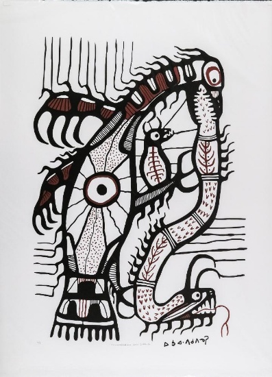 Norval Morrisseau - Serigraph -The Primitive Suite - "Thunderbird & Snake" Limited Edition /7 World