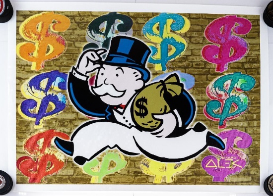 Smart Alek, Pop Artist 24x30' Canvas Giclee Monopoly Series