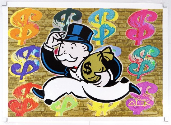 Smart Alek, Pop Artist 24x30' Canvas Giclee Monopoly Series With C.O.A