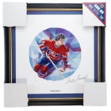 Hand Signed by Serge Savard Framed Canvas Lithograph 16 x 16