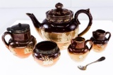 Royal Doulton -Lambeth Vintage Pottery, Made in England. 5 pc Tea Set/Mini Pitchers. Etc.