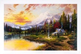 Thomas Kinkade (1958-2012) Evening Majesty- Beginning Of A Perfect Evening 24x28'