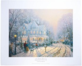 Thomas Kinkade (1958-2012) -... Fine Art Print - A Holiday Gathering - Christmas Cottage IX 16 x 21