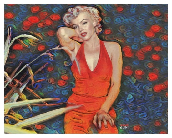 SMART ALEK - Smart Pop - Giclee Marilyn Monroe, (RED) 11 x 14"