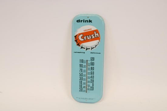 Tin Drink Orange Crush Bottle Cap Thermometer