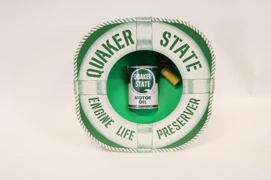 Quaker State Life Preserver Oil Can Display