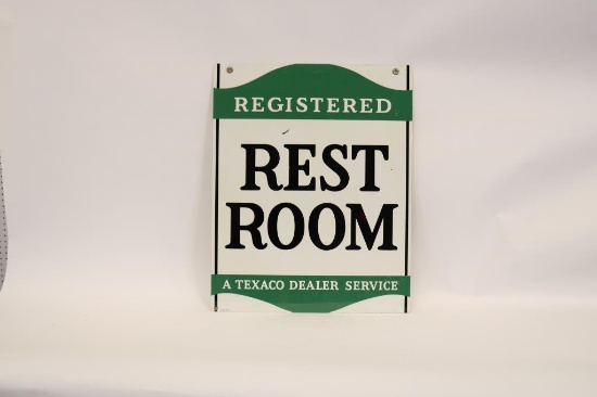 Registered Texaco Rest Rooms Tin Sign