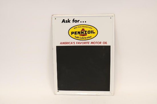 Pennzoil Tin Chalk Board Sign