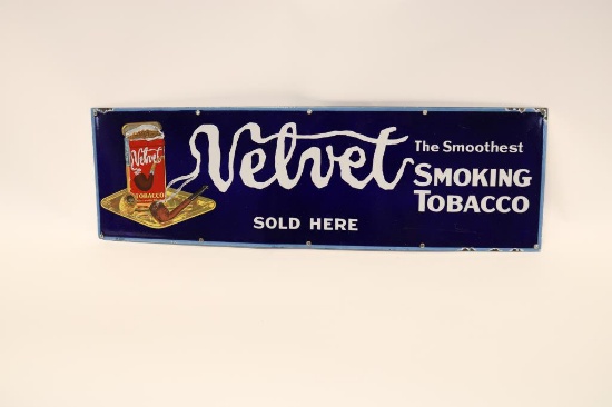 Velvet Tobacco Sold Here Porcelain Sign