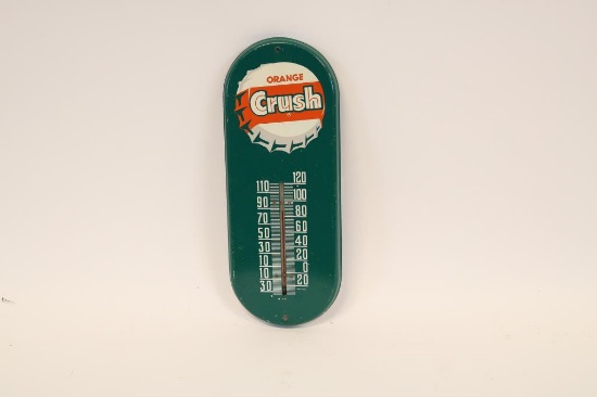 Orange Crush Tin Bottle Cap Thermometer