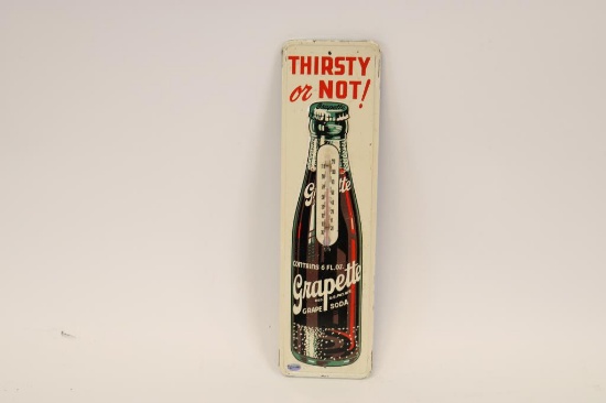 Grapette Embossed Tin Thermometer