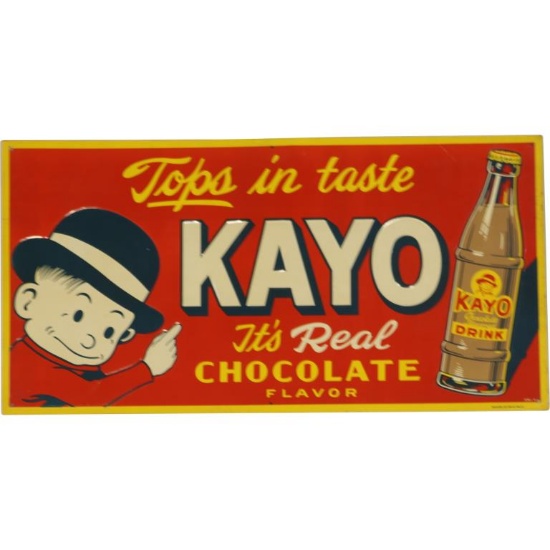 Kayo "It's Real Chocolate Flavor" w/Bottle Sign