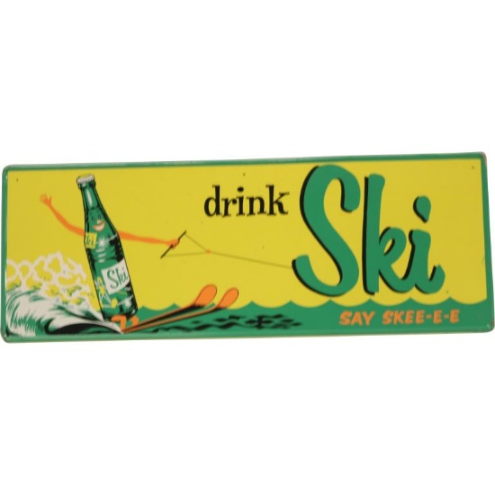 Drink Ski "Say Skee-ee" w/Bottle Skiing Logo Sign