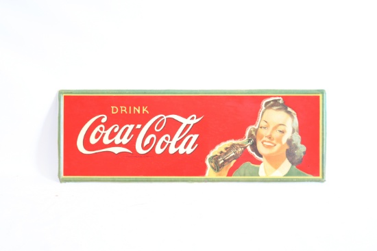 Drink Coca-Cola w/Lady Drinking a Cola Sign
