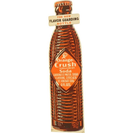 Orange Crush Soda Bottle Sign w/Crushy