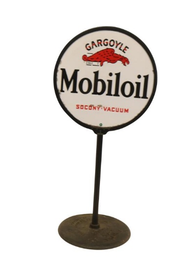 Mobiloil Gargoyle Socony-Vacuum Curb Sign
