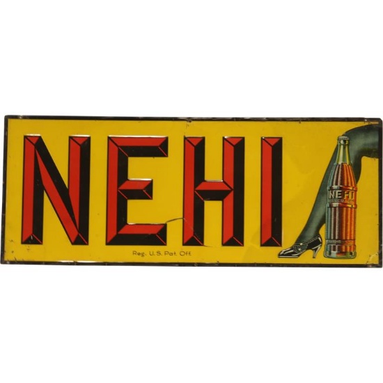Nehi w/Bottle & Leg Logo Sign