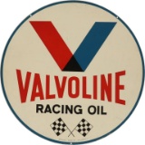 Valvoline Racing Oil w/Crossed Flags Logo Sign