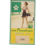 Star 100% Pure Pennsylvania Motor Oil '58 Calendar