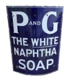 P & G White Naptha Soap Curved Porcelain Sign