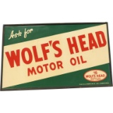Ask for Wolf's Head Motor Oil w/Logo Sign
