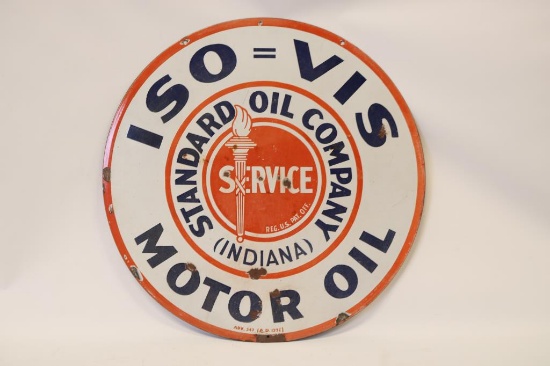Standard Oil Co. Indiana ISO = VIS Porcelain Sign