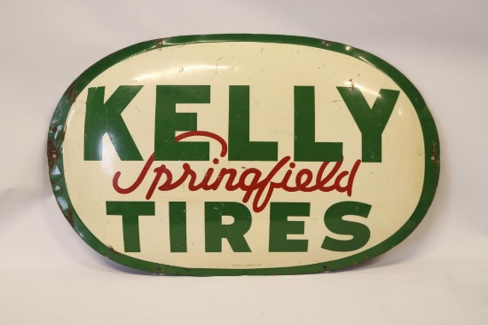 Kelly Springfield Tires Button Tin Sign