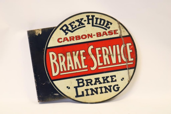 Rex Hide Brake Service Tin Flange Sign