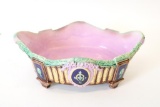 Large Majolica Footed Serving Bowl