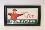 Drewrys Beer Always Hits The Spot Cardboard Sign