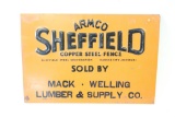 Armco Sheffield Copper Steel Fence Embossed Sign