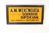 A.M. Wentworth Scientific Optician Embossed Sign