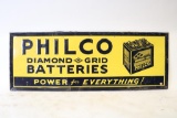Embossed Tin Philco Diamond Grade Batteries Sign