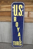 Embossed Tin US Royal Tires Tin Sign