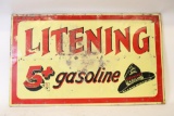Litening Gasoline Tin Sign