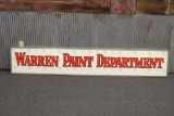 Warren Paint Department Sign