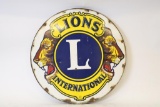 Porcelain Lions Club International Sign