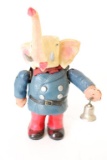 Celluloid Elephant Ringing Bell Windup Toy